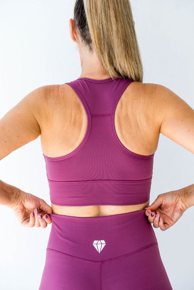 League Racer Crop - Grape