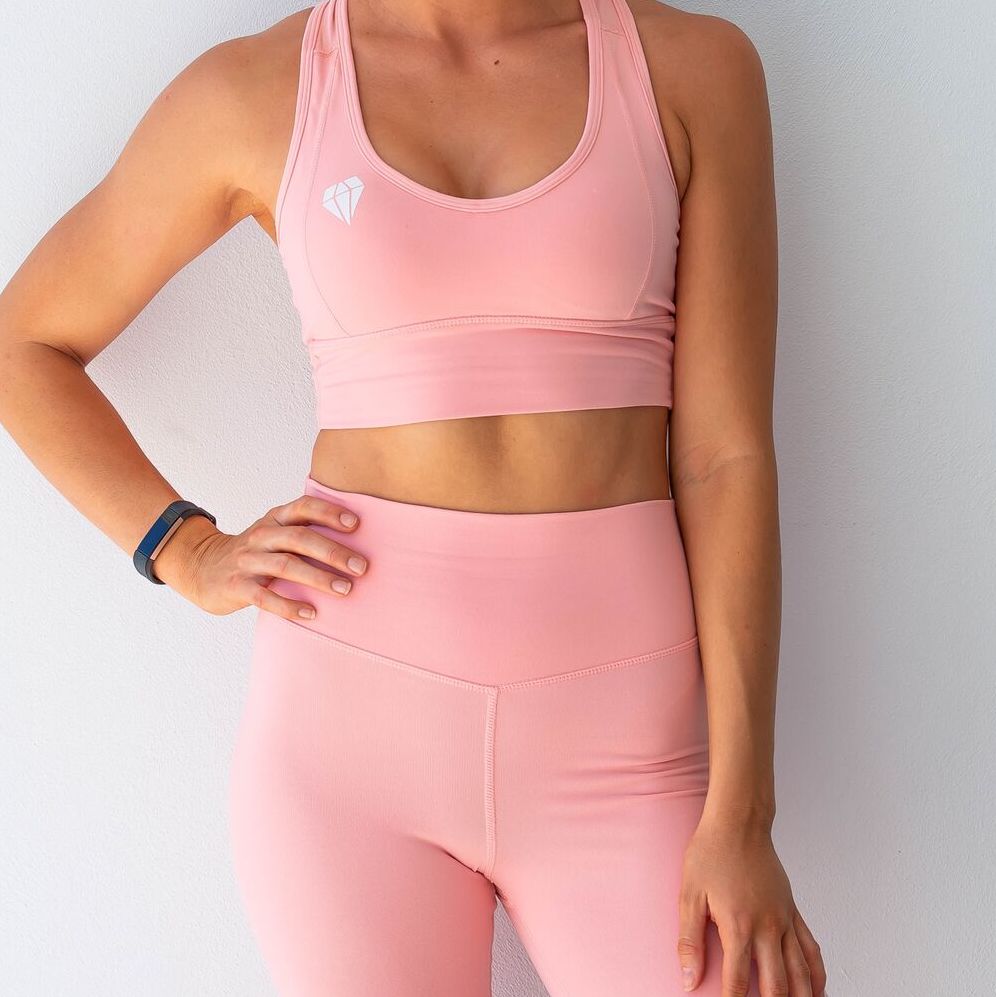 League Racer Crop - Peach
